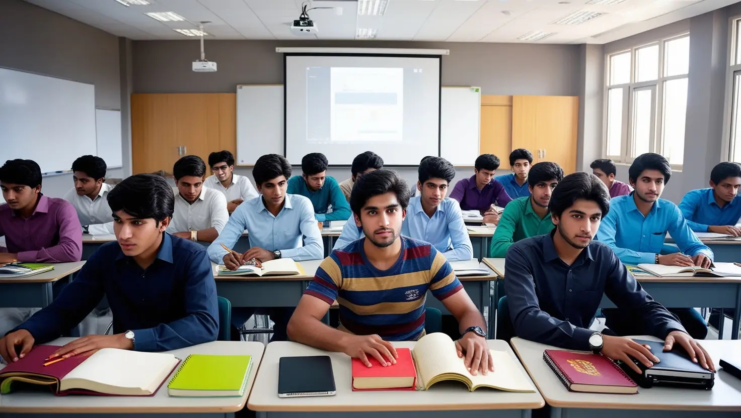 University Students in a Classroom Studying